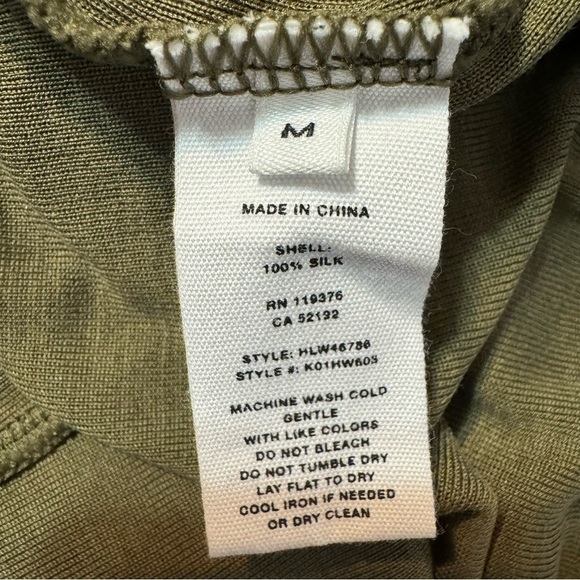 Helmut Lang Bodycon Olive Green Silk Midi Dress - Picture 4 of 8